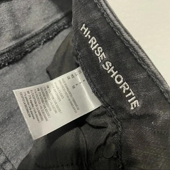 AEO Hi Rise Shortie Black Denim Shorts - Picture 6 of 6